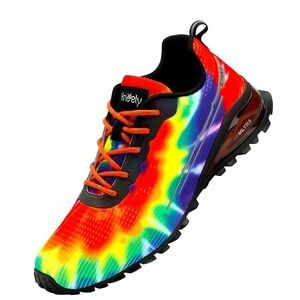 Kricely Trail Running Shoes Mens 14 Tie Dye Rainbow Hiking Tennis Pride Sneakers
